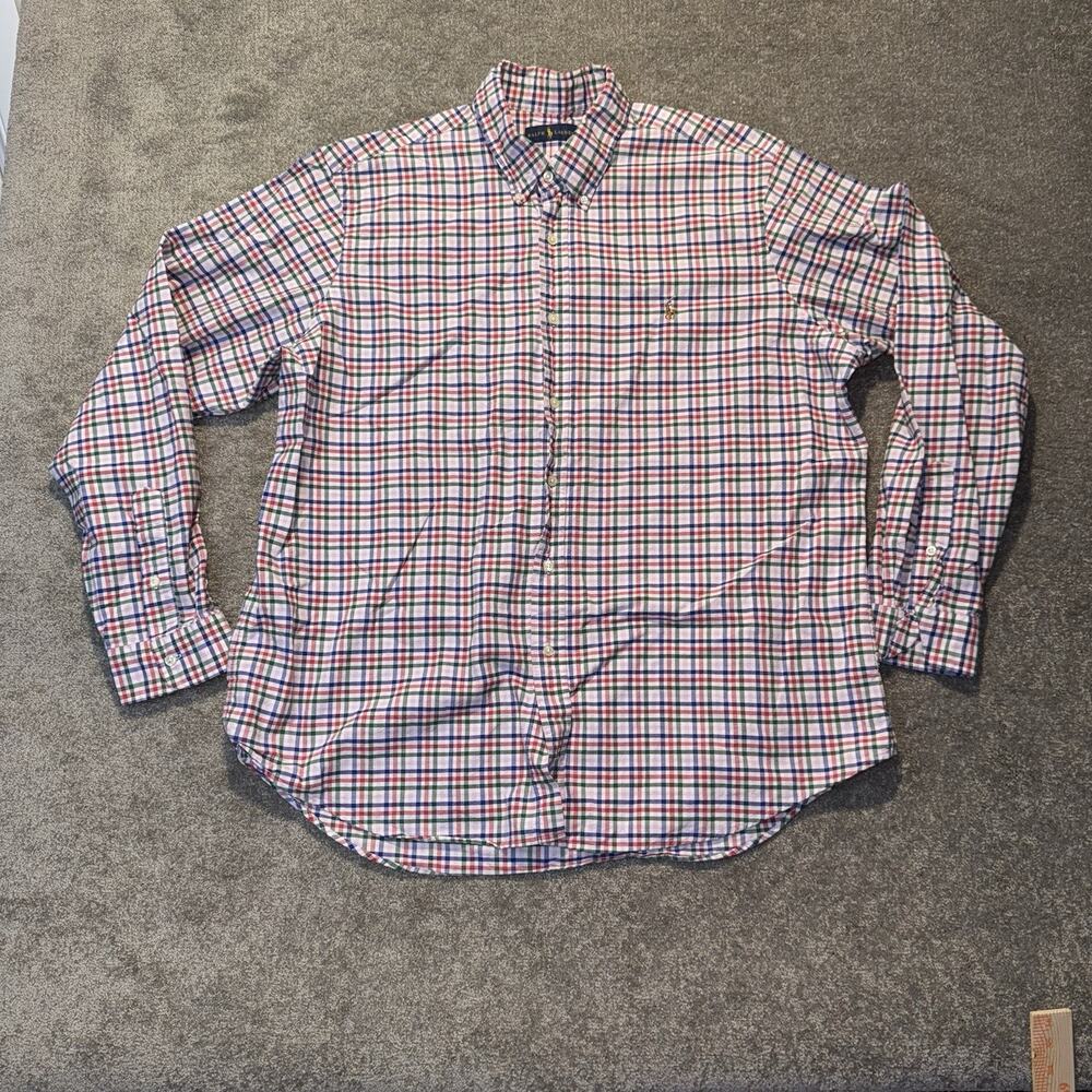 Ralph Lauren Mens XXL Button Down Shirt‎ Plaid Multicolor Oxford Classic Fit